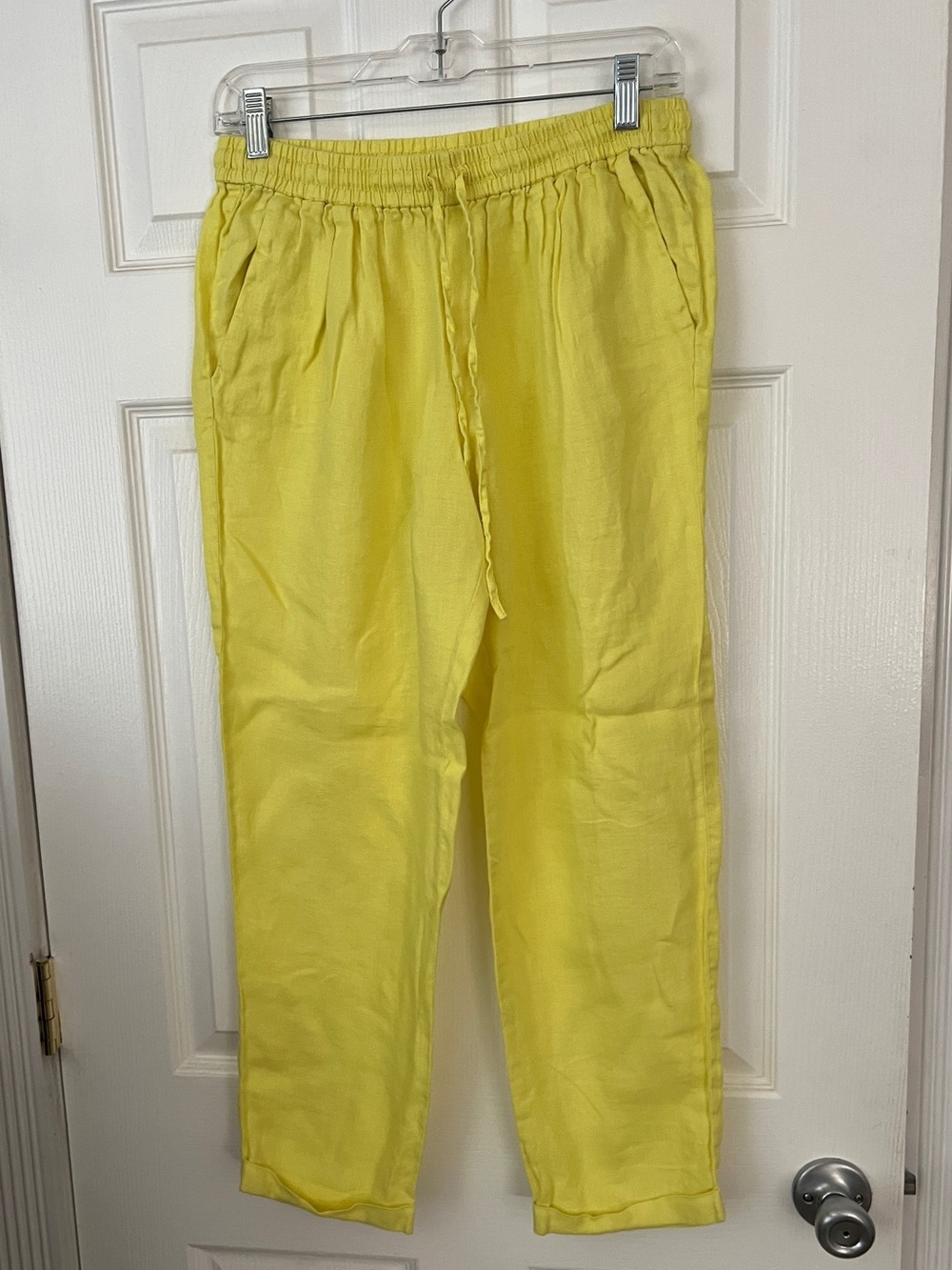 J. Crew Yellow Linen Pants size M